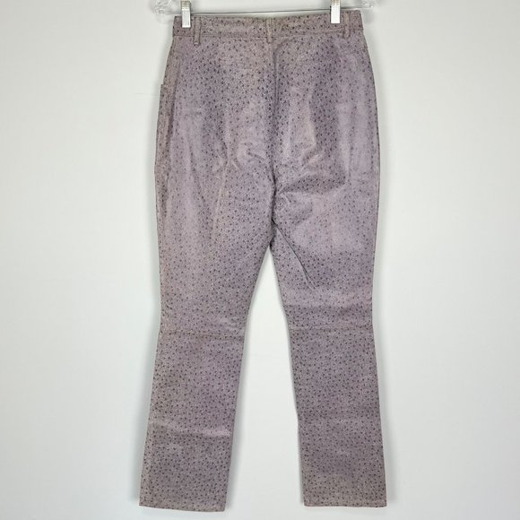 Vintage B Lucid Leather Pants Purple Speckled Print High Waist size 9 Junior - Picture 6 of 13